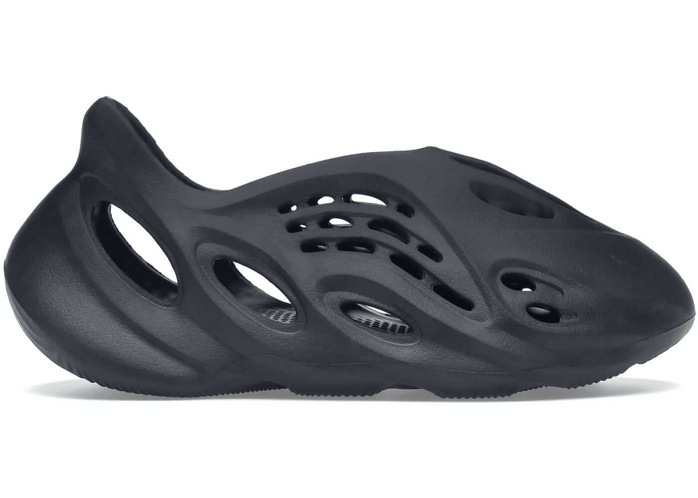 adidas Yeezy Foam RNR Onyx - sleek black slip-on sneaker with unique design and breathable cutouts.
