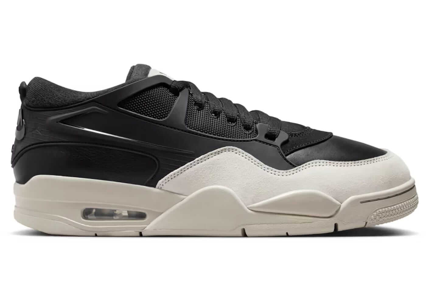 Jordan 4 RM Black Light Bone sneakers in black and light bone colorway, brand new and 100% authentic.