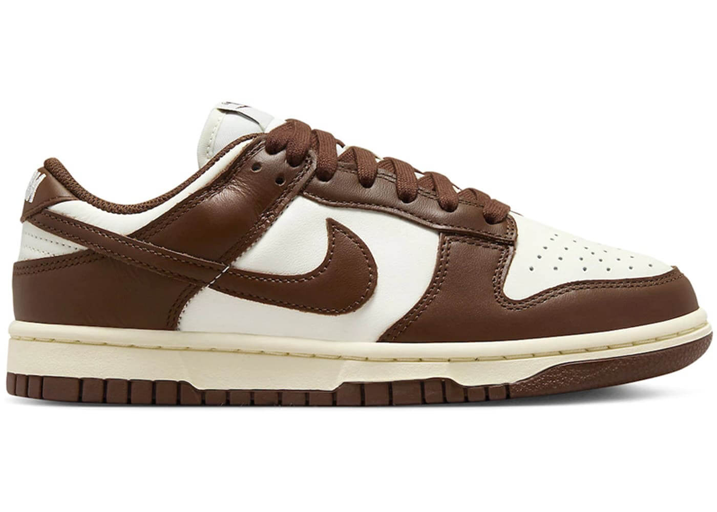 Nike Dunk Low Cacao Wow (Women's) sneakers in brown and cream, 100% authentic with next day express shipping.