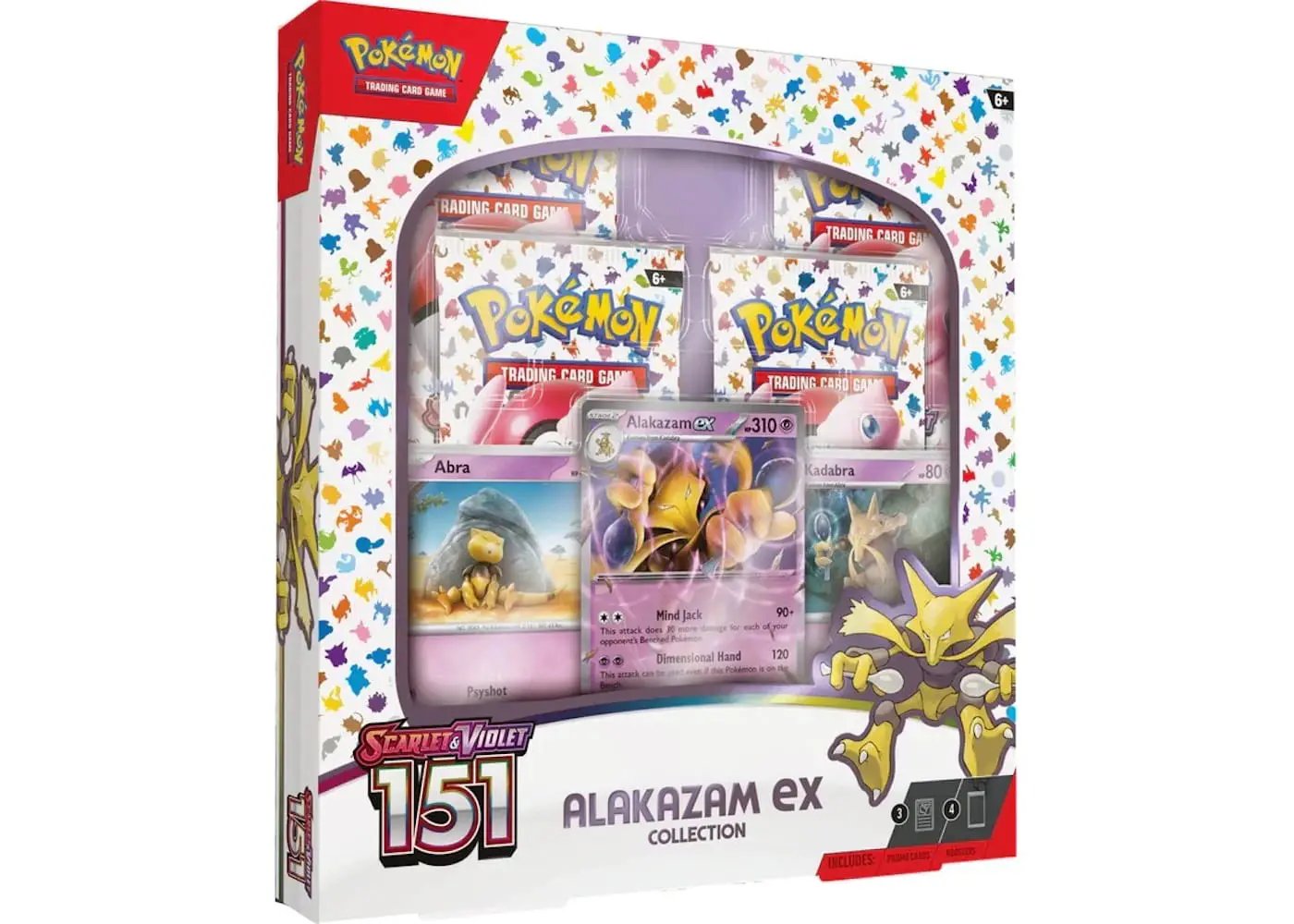 2023 Pokémon Scarlet & Violet 151 Alakazam ex Box with Alakazam ex promo and Abra/Kadabra cards
