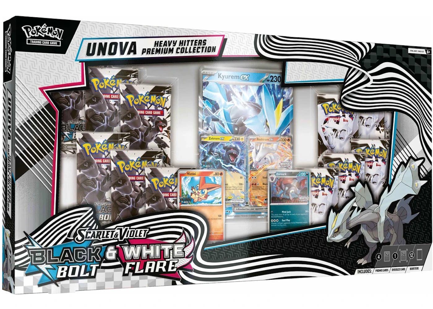 2025 Pokémon Scarlet And Violet Black Bolt And White Flare Unova Heavy Hitters Premium Collection Costco Exclusive - BigBoiSneakers