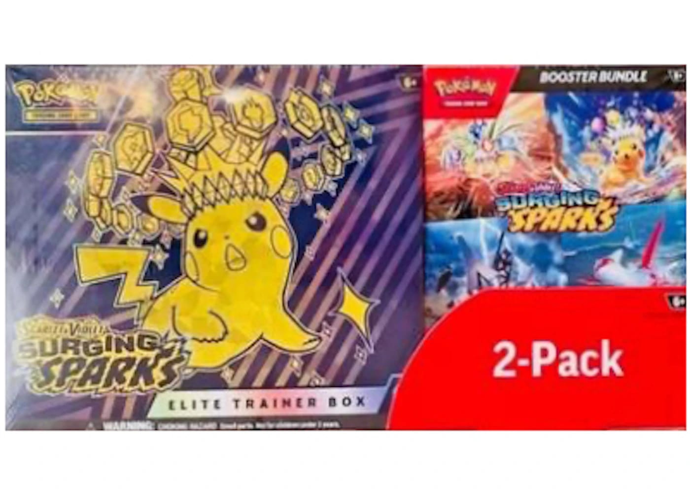 2025 Pokémon Scarlet & Violet Surging Sparks Elite Trainer Box & Booster Bundle Costco 2-Pack - BigBoiSneakers