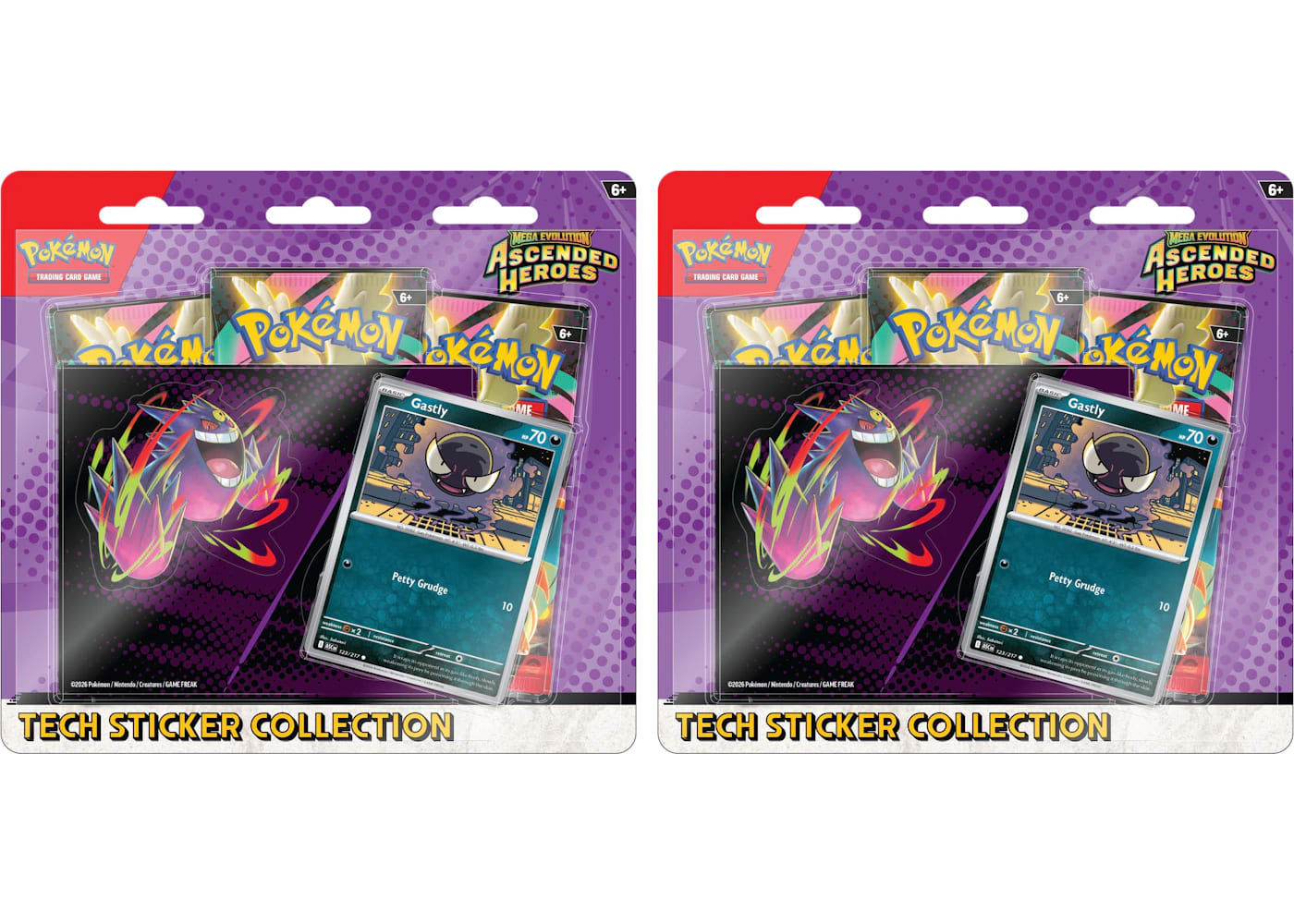 2026 Pokémon Mega Evolution Ascended Heroes Gastly Tech Sticker Collection 2x Lot - BigBoiSneakers