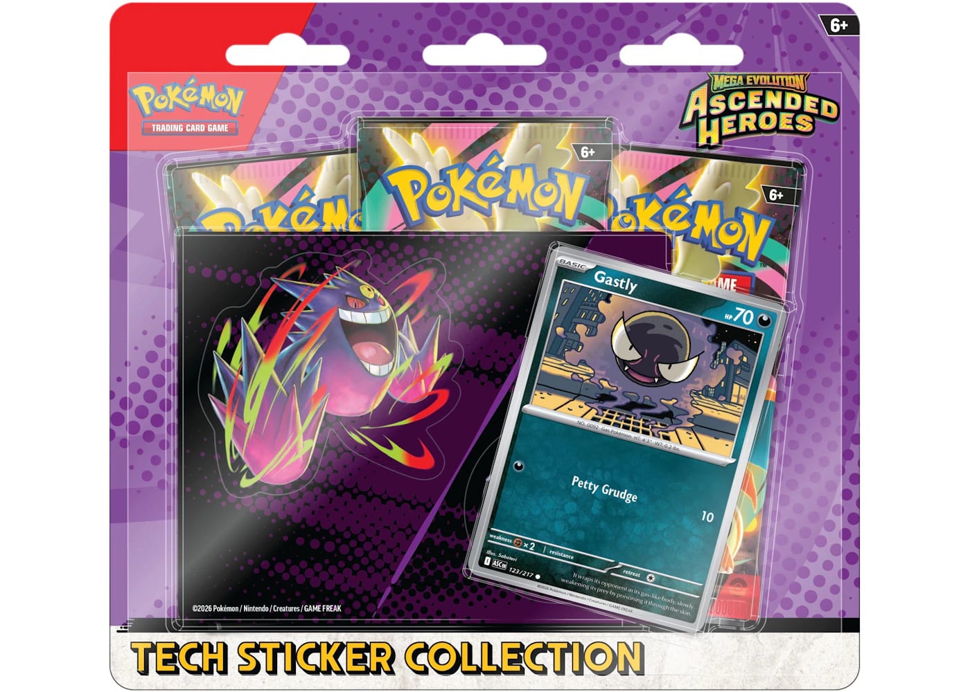 2026 Pokémon Mega Evolution Ascended Heroes Gastly Tech Sticker Collection Exclusive Edition - BigBoiSneakers