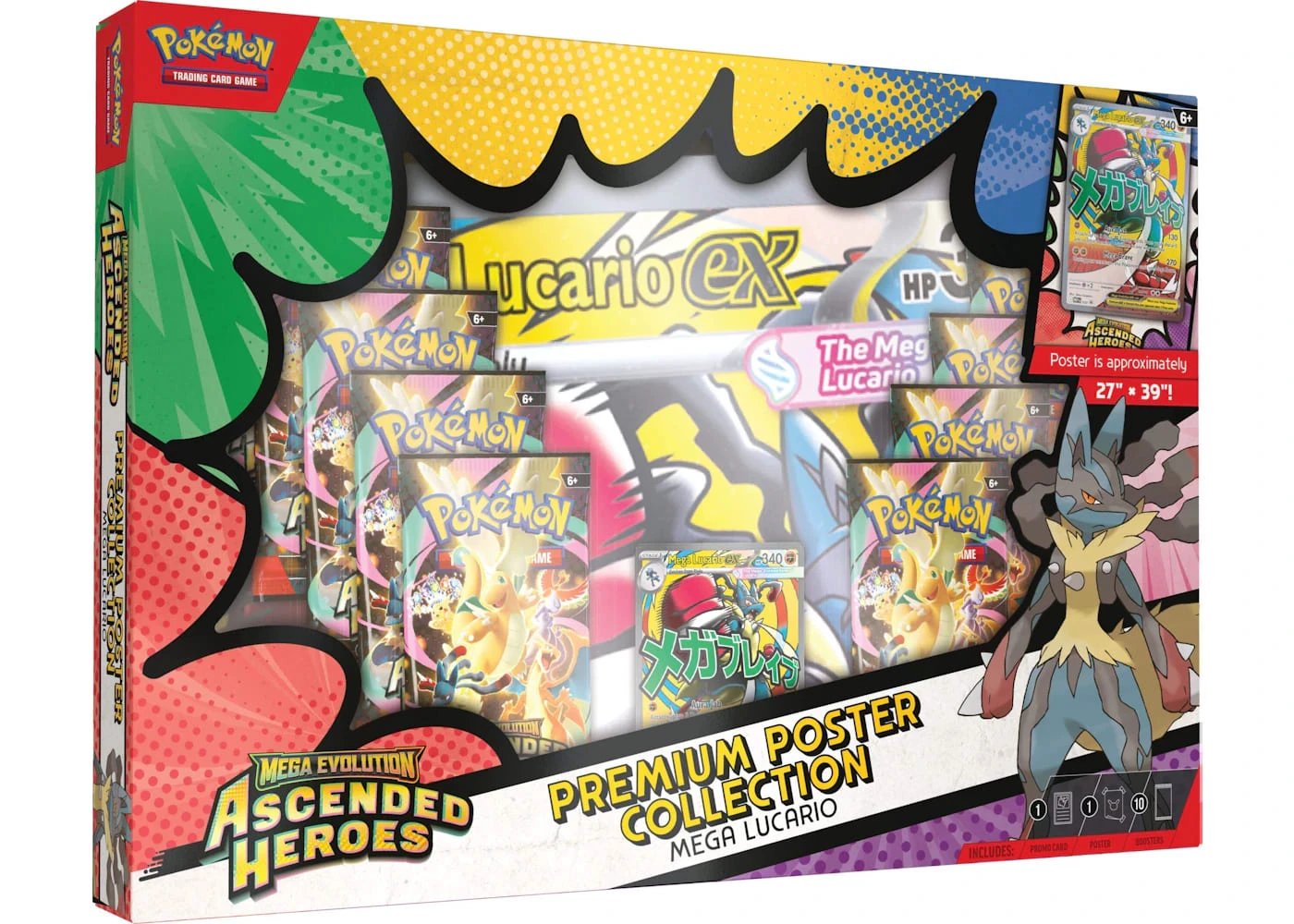 2026 Pokémon Mega Evolution Ascended Heroes Mega Lucario Premium Poster Collection Deluxe Edition - BigBoiSneakers