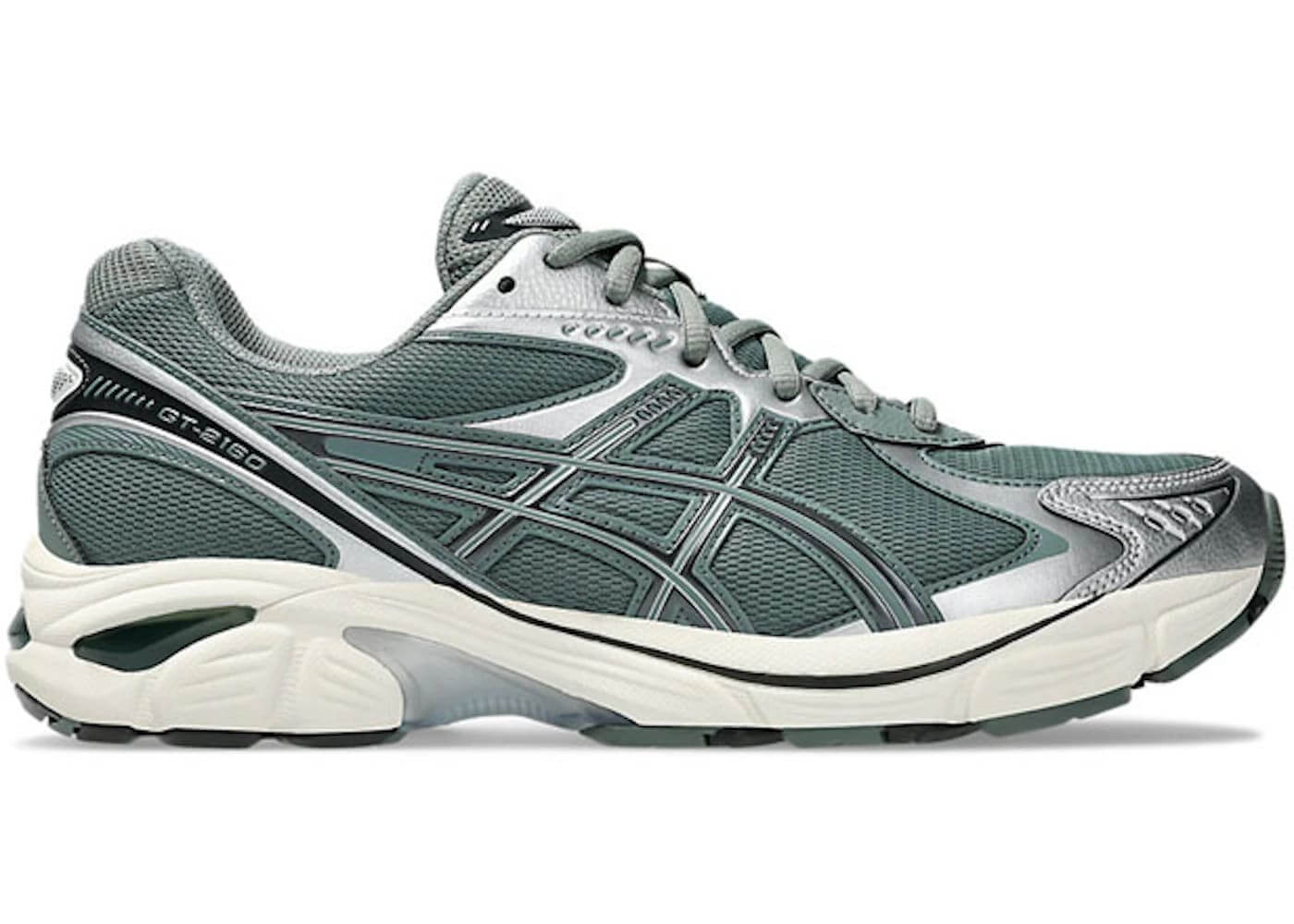 ASICS GT-2160 running shoes in Monument Blue and Graphite Grey, featuring premium mesh and FLYTEFOAM Propel technology.