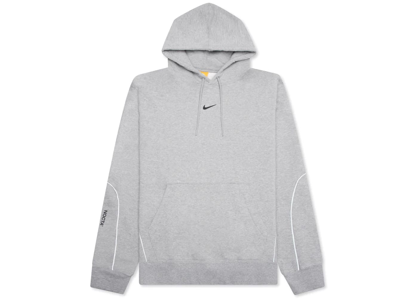 Nike x NOCTA NRG Fleece Hoodie in Dark Grey Heather, featuring oversized fit and black accents.