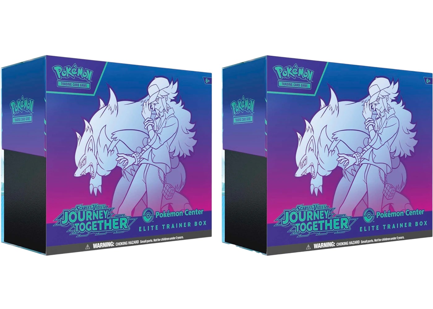 Pokemon Journey Together Elite Trainer Box 2x Lot featuring Scarlet & Violet design for TCG enthusiasts.