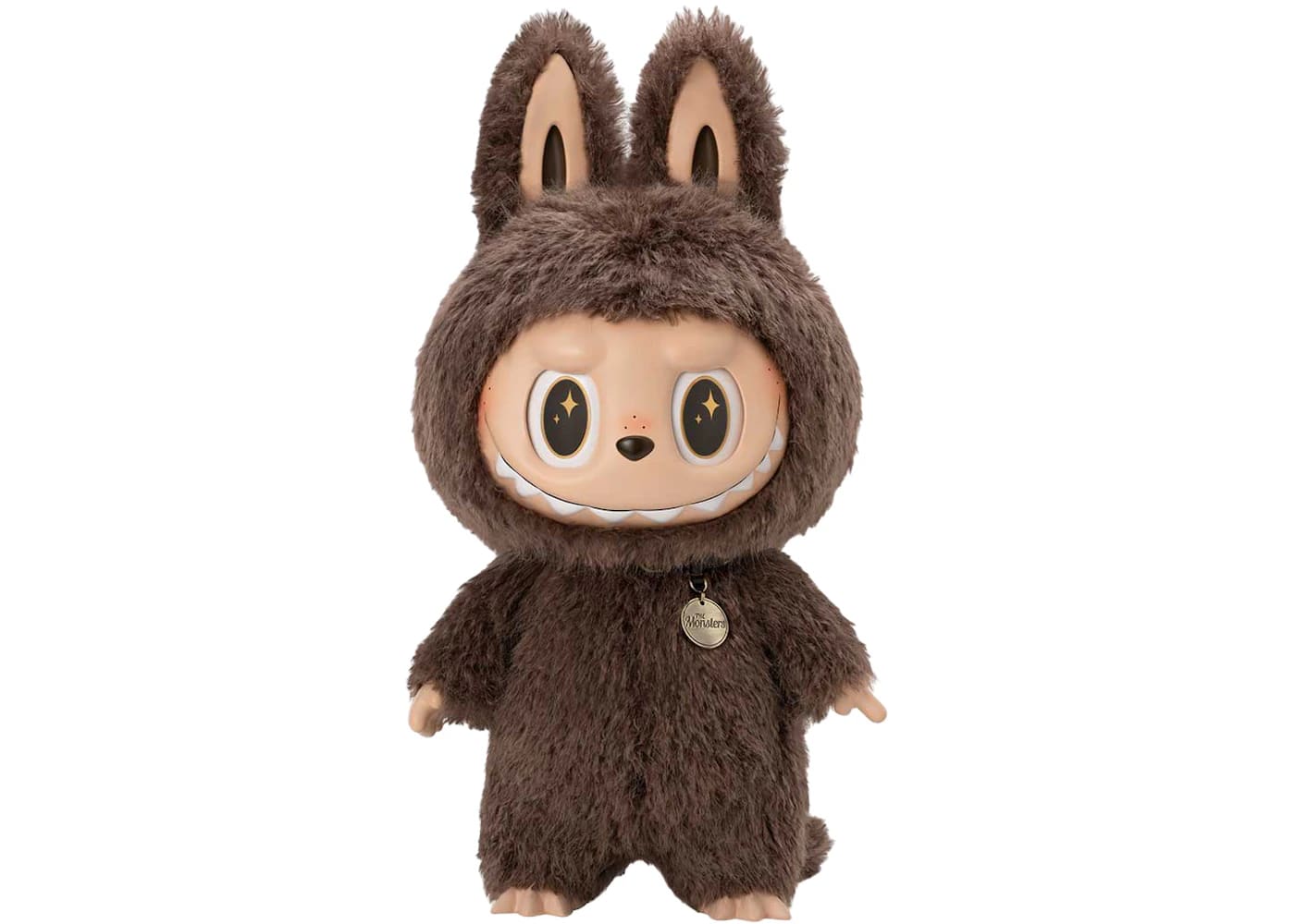 Pop Mart Labubu I Found You Vinyl Doll in brown monster costume, collectible figure with detailed design and soft vinyl.