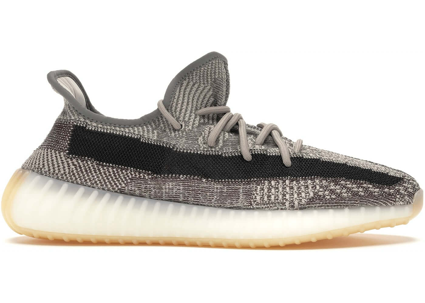 adidas Yeezy Boost 350 V2 Zyon sneaker side view, grey and black colorway, 100% authentic, next day shipping available.
