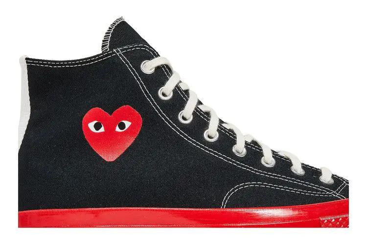 Converse Chuck Taylor All Star 70 Hi Comme Des Garcons PLAY Black Red Midsole Collaboration by Converse