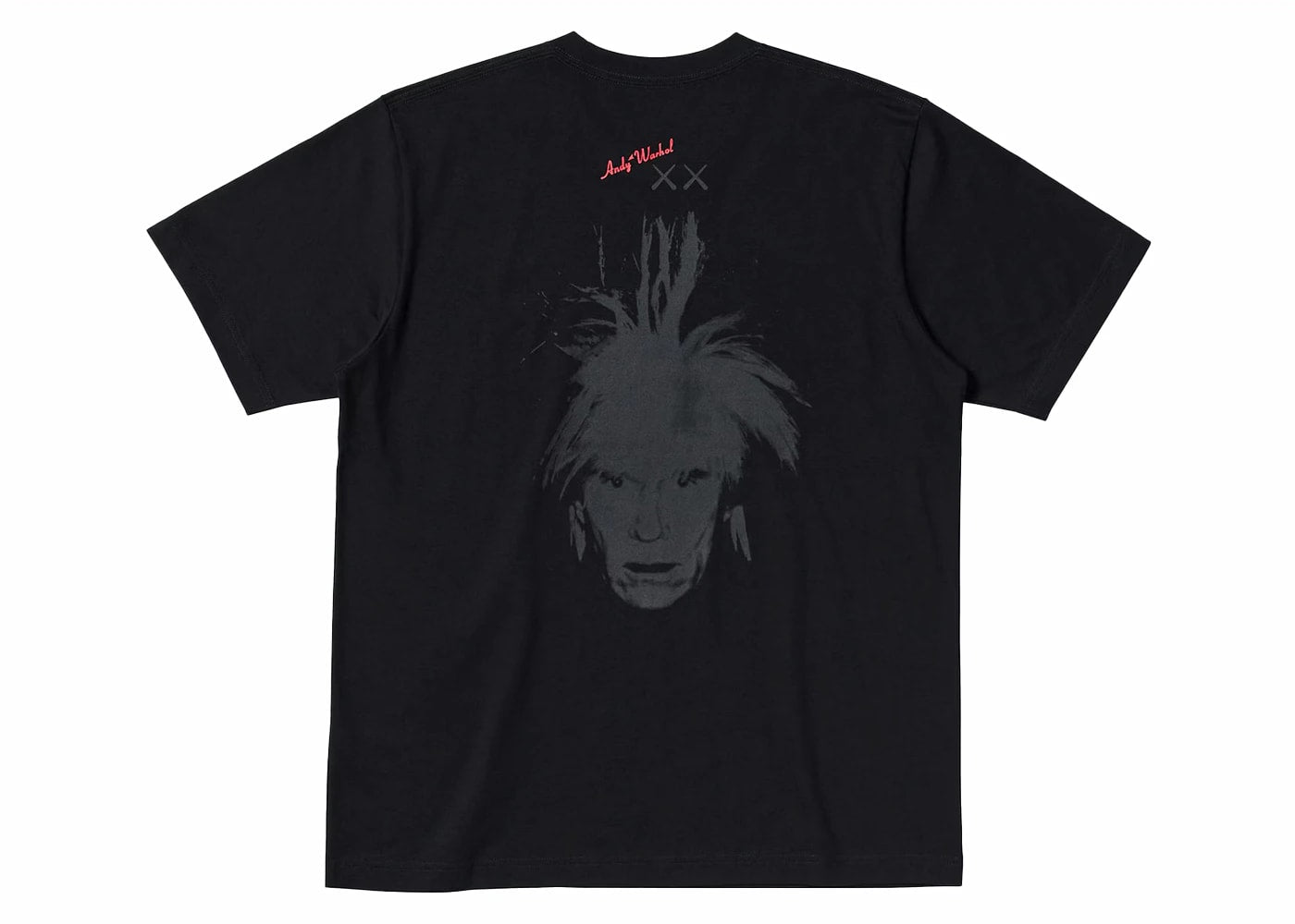 KAWS x Uniqlo Warhol T-shirt black with iconic Andy Warhol graphic and KAWS's signature 'XX' design on the back.