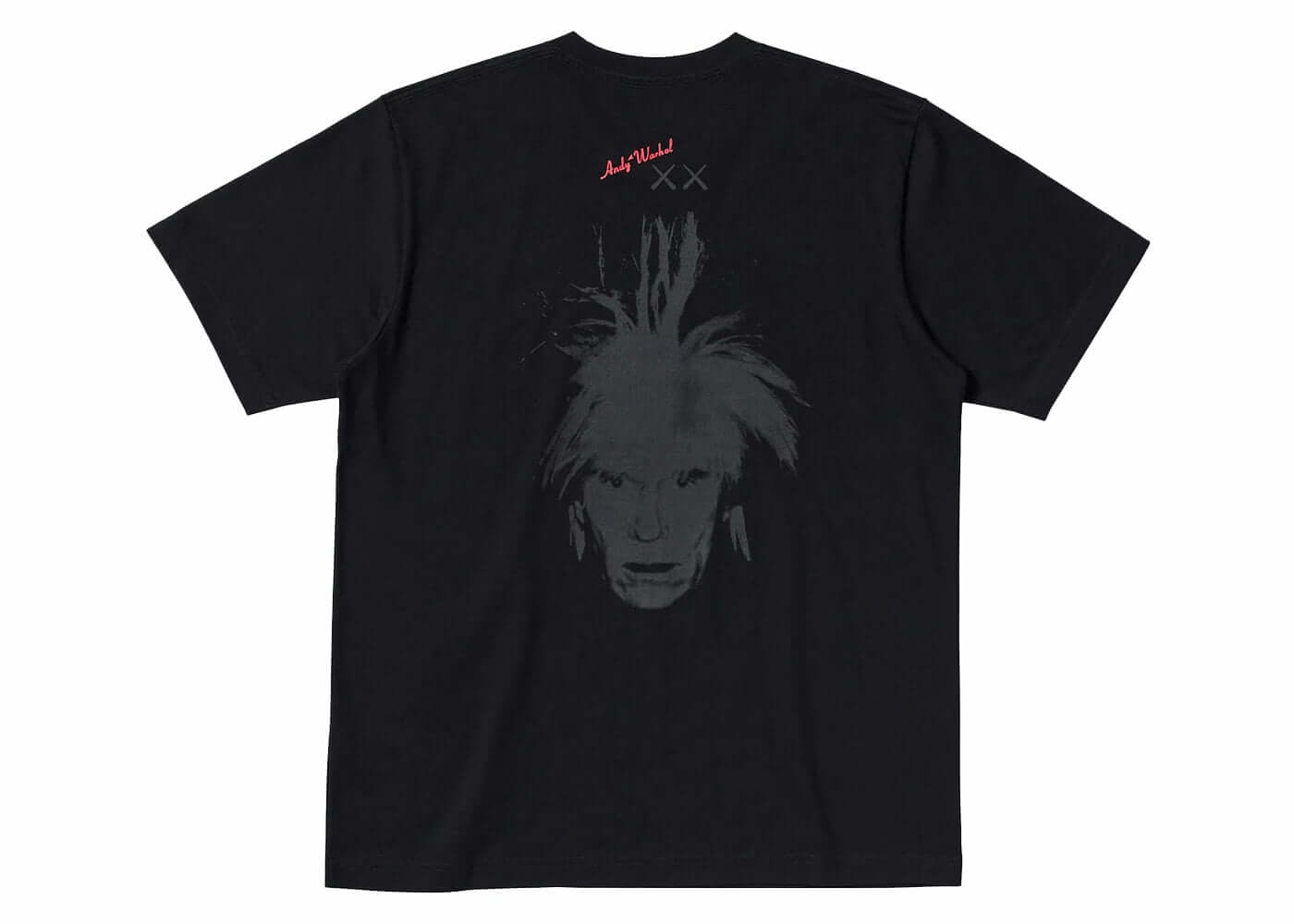 KAWS x Uniqlo Warhol T-shirt black with iconic Andy Warhol graphic and KAWS's signature 'XX' design on the back.