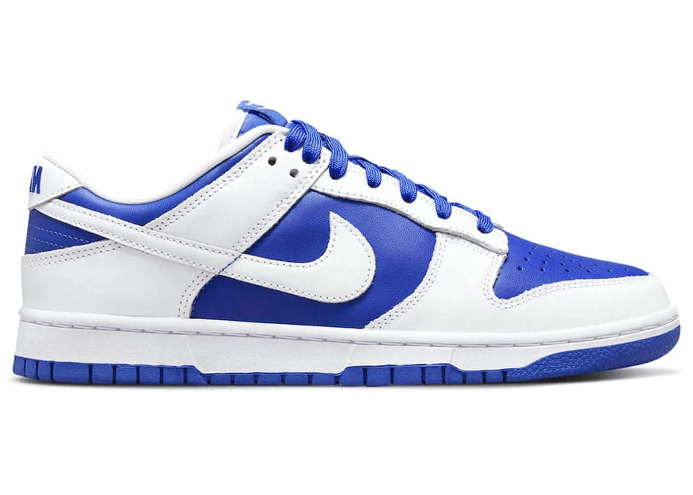 Nike Dunk Low Racer Blue White sneakers, sleek design, authentic style, perfect for casual wear and sports.