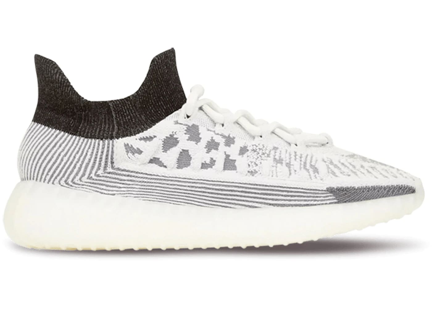 adidas Yeezy 350 V2 CMPCT Slate Panda sneaker in a stylish black and white colorway with a cozy knitted upper.
