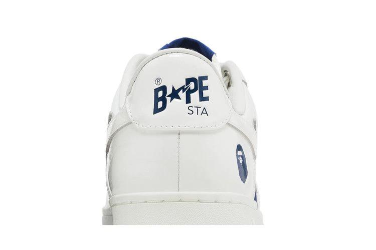 A Bathing Ape BAPE STA Low Sneaker White Navy Colorway Limited Edition Authentic Streetwear Shoes for Men and Women - BigBoiSneakers