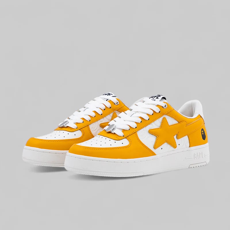 A Bathing Ape Bape Sta Low 3 White Orange Cloud Camo Low Top Sneaker Streetwear Classic Premium Quality - BigBoiSneakers