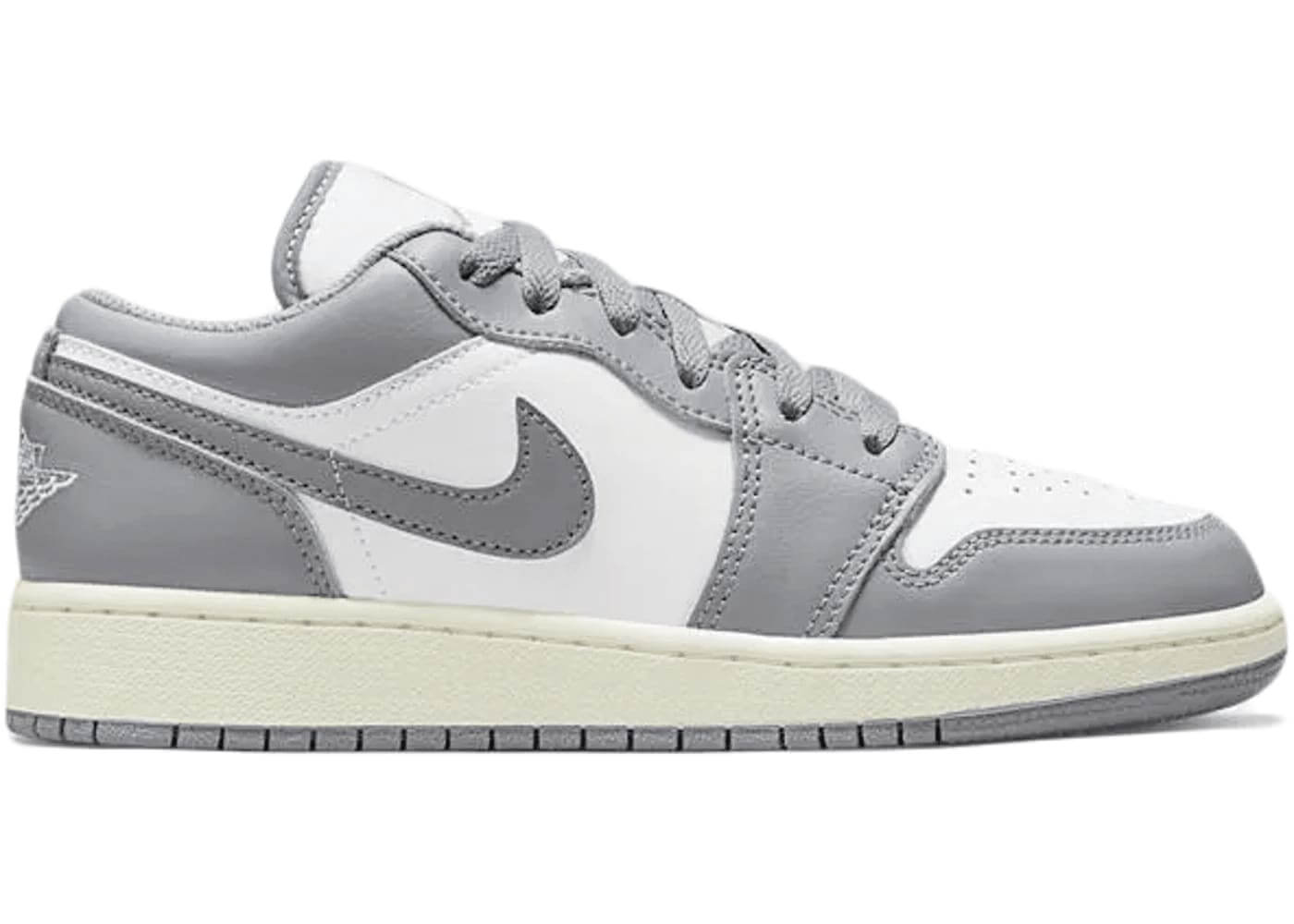 Air Jordan 1 Low Vintage Grey Grade School Sneakers 100 Percent Authentic Brand New - BigBoiSneakers