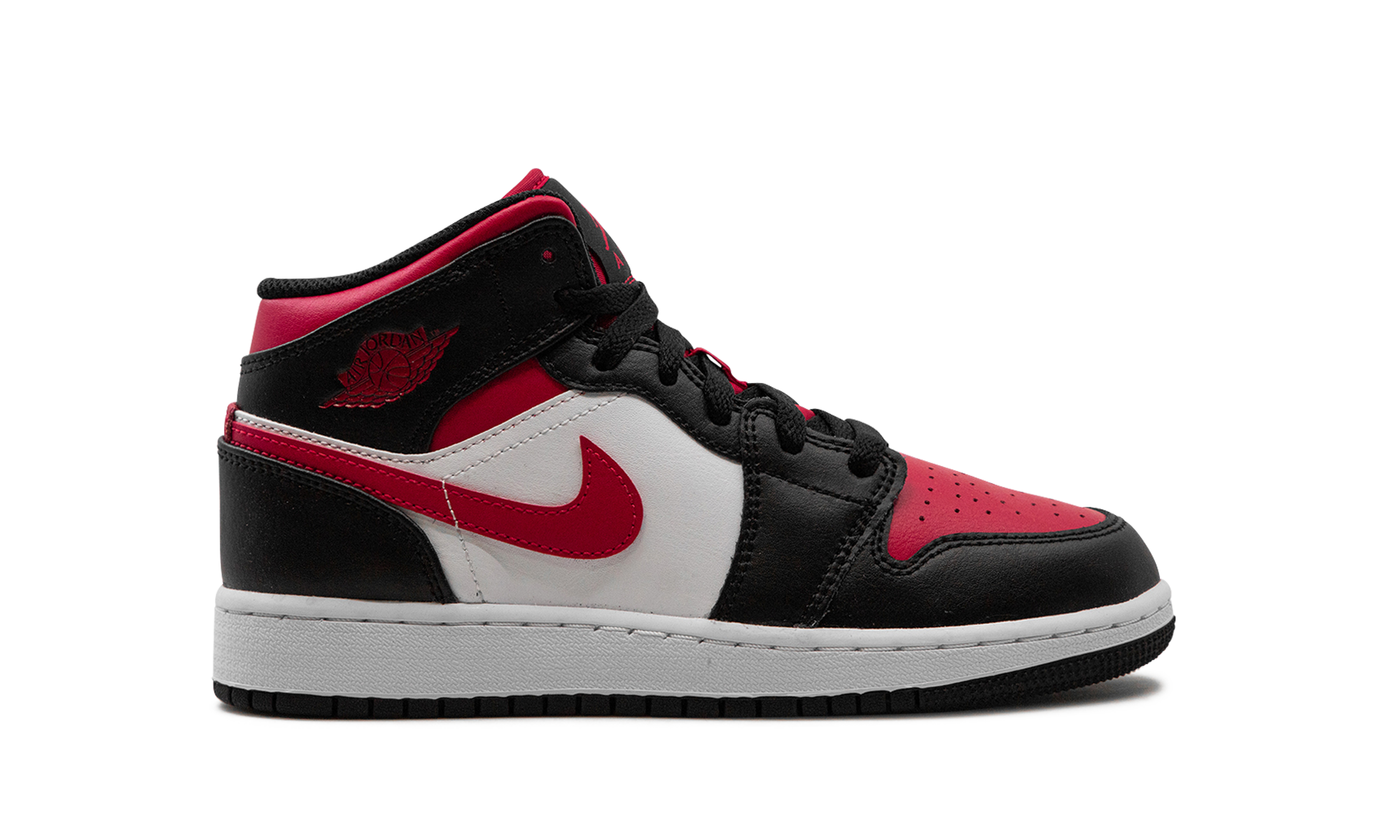 Air Jordan 1 Mid Black Fire Red (GS) - BigBoiSneakers