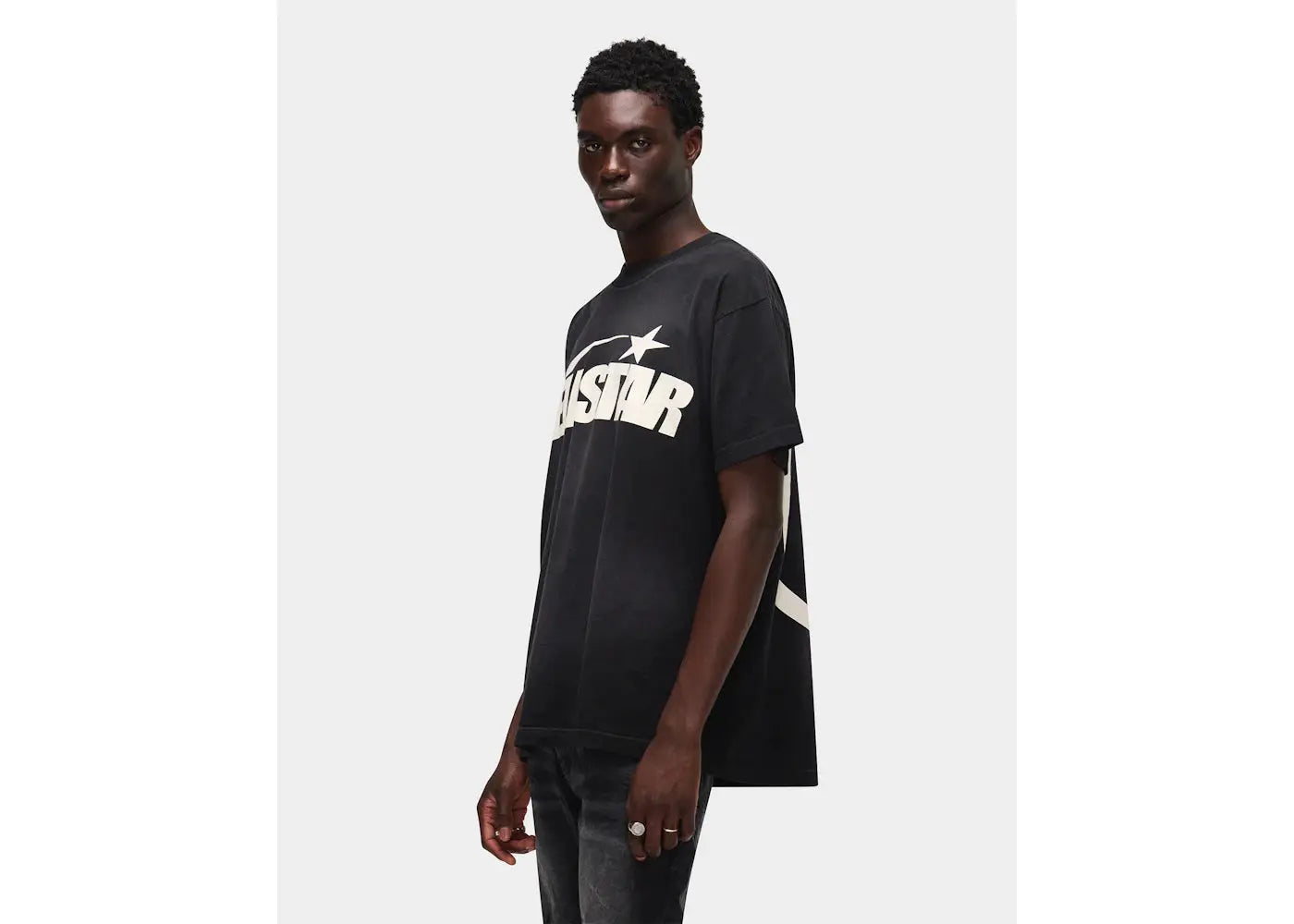 Hellstar Classic Black T Shirt Distressed Logo Graphic Tee by Hellstar