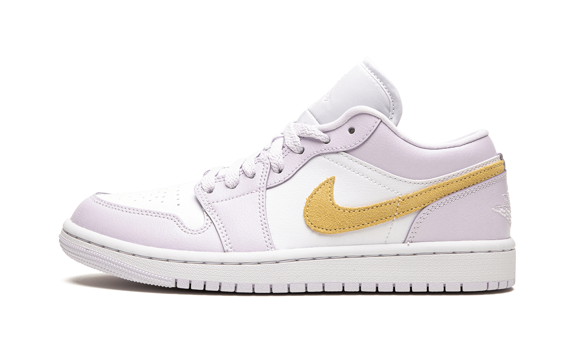 Jordan 1 Low Barely Grape Womens Sneakers With White Toebox And Lavender Overlays - BigBoiSneakers