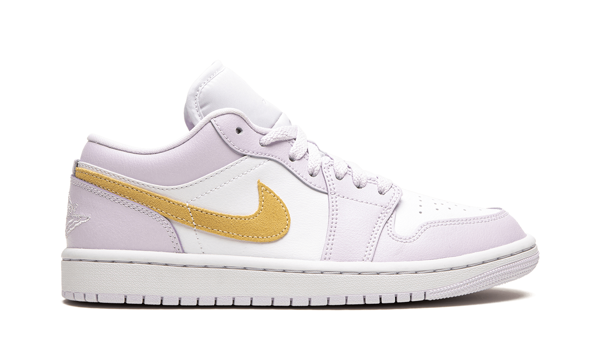Jordan 1 Low Barely Grape Womens Sneakers With White Toebox And Lavender Overlays - BigBoiSneakers