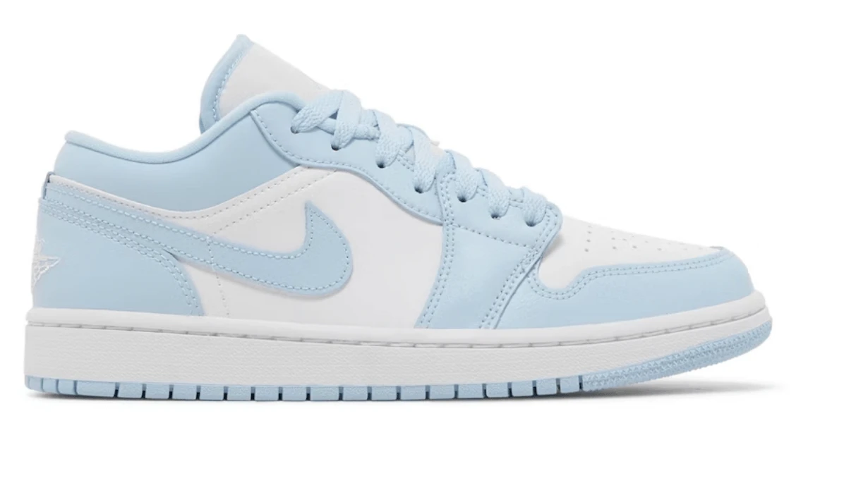 Jordan 1 Low White Ice Blue (Women's) - BigBoiSneakers