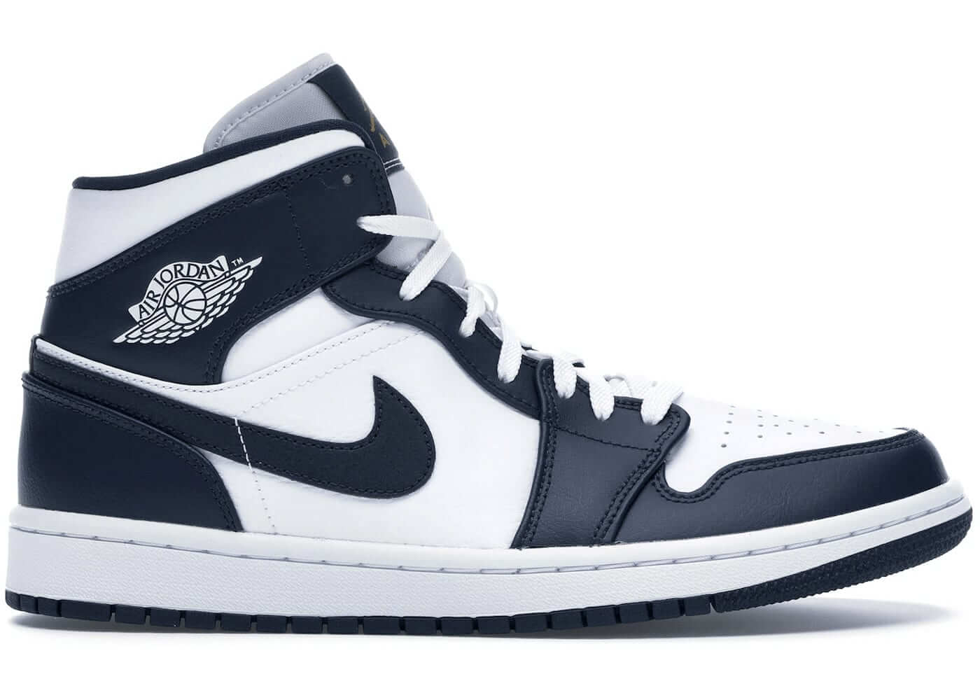 Jordan 1 Mid White Metallic Gold Obsidian - BigBoiSneakers