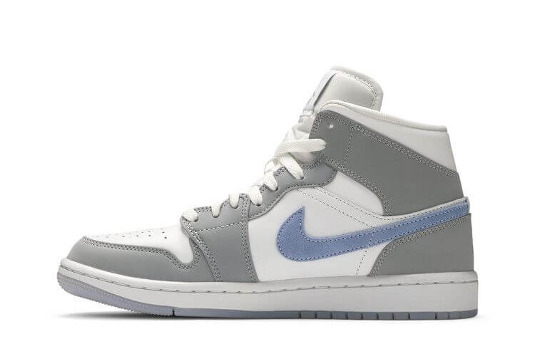 Jordan 1 Mid Wolf Grey Aluminum (Women's) - BigBoiSneakers