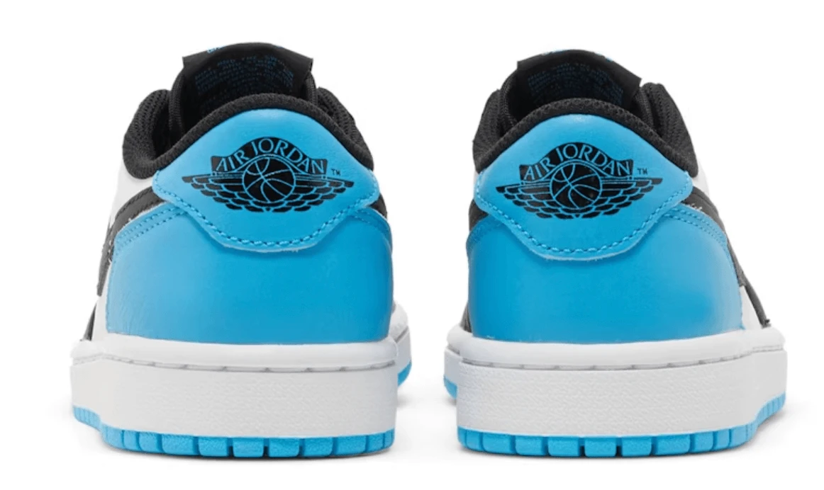Jordan 1 Retro Low OG Black Dark Powder Blue (Women's) - BigBoiSneakers