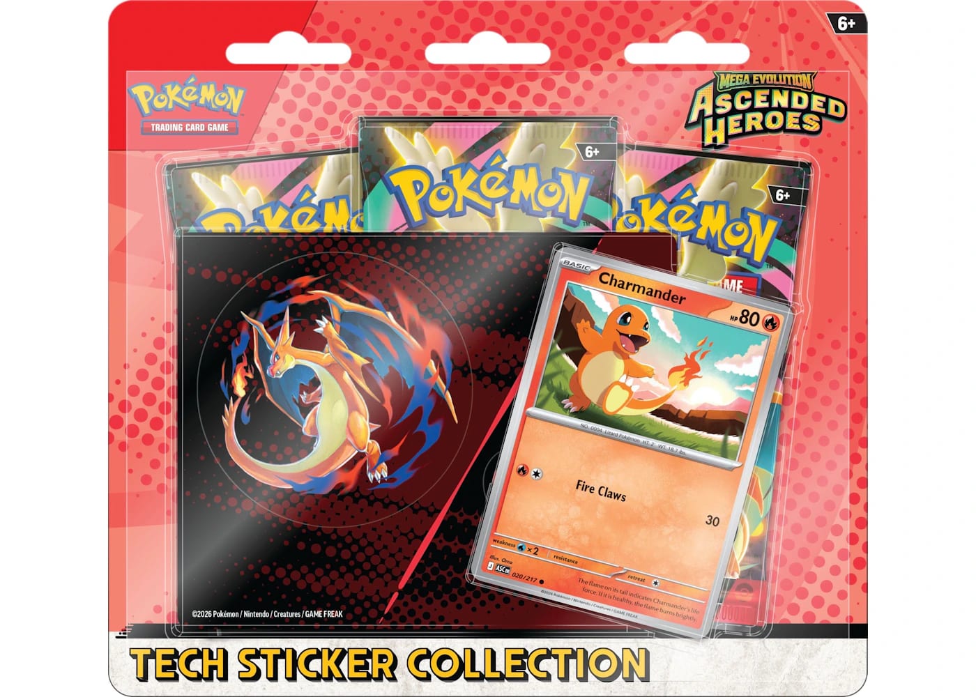 Pokémon Charmander Mega Evolution Ascended Heroes Tech Sticker Collection for Laptops Tablets and Phones - BigBoiSneakers