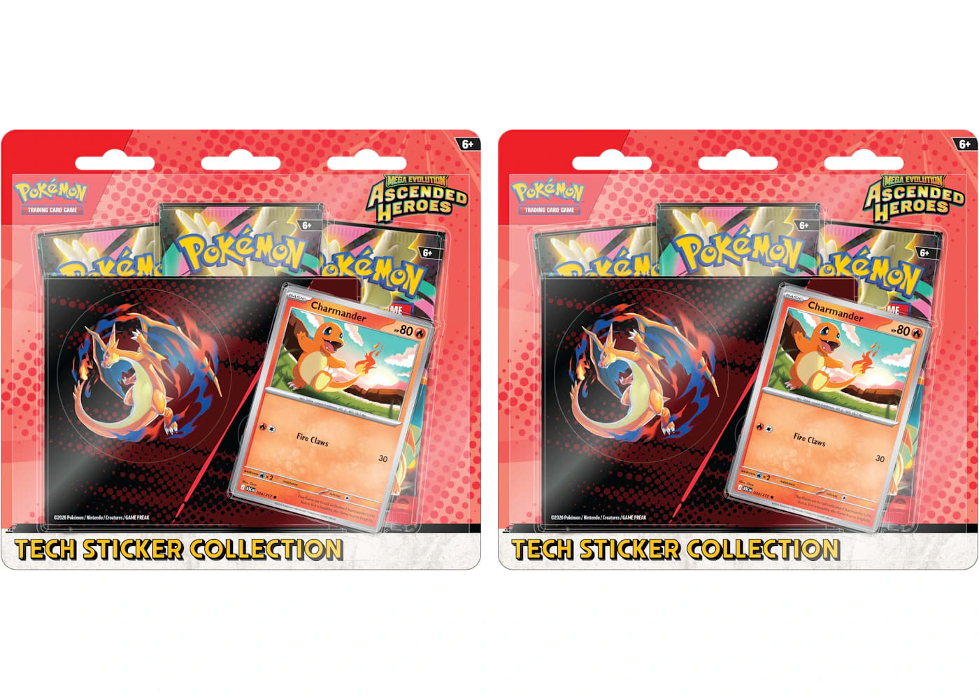Pokémon Mega Evolution Ascended Heroes Charmander Tech Sticker Collection 2x Lot for Laptops and Tablets - BigBoiSneakers