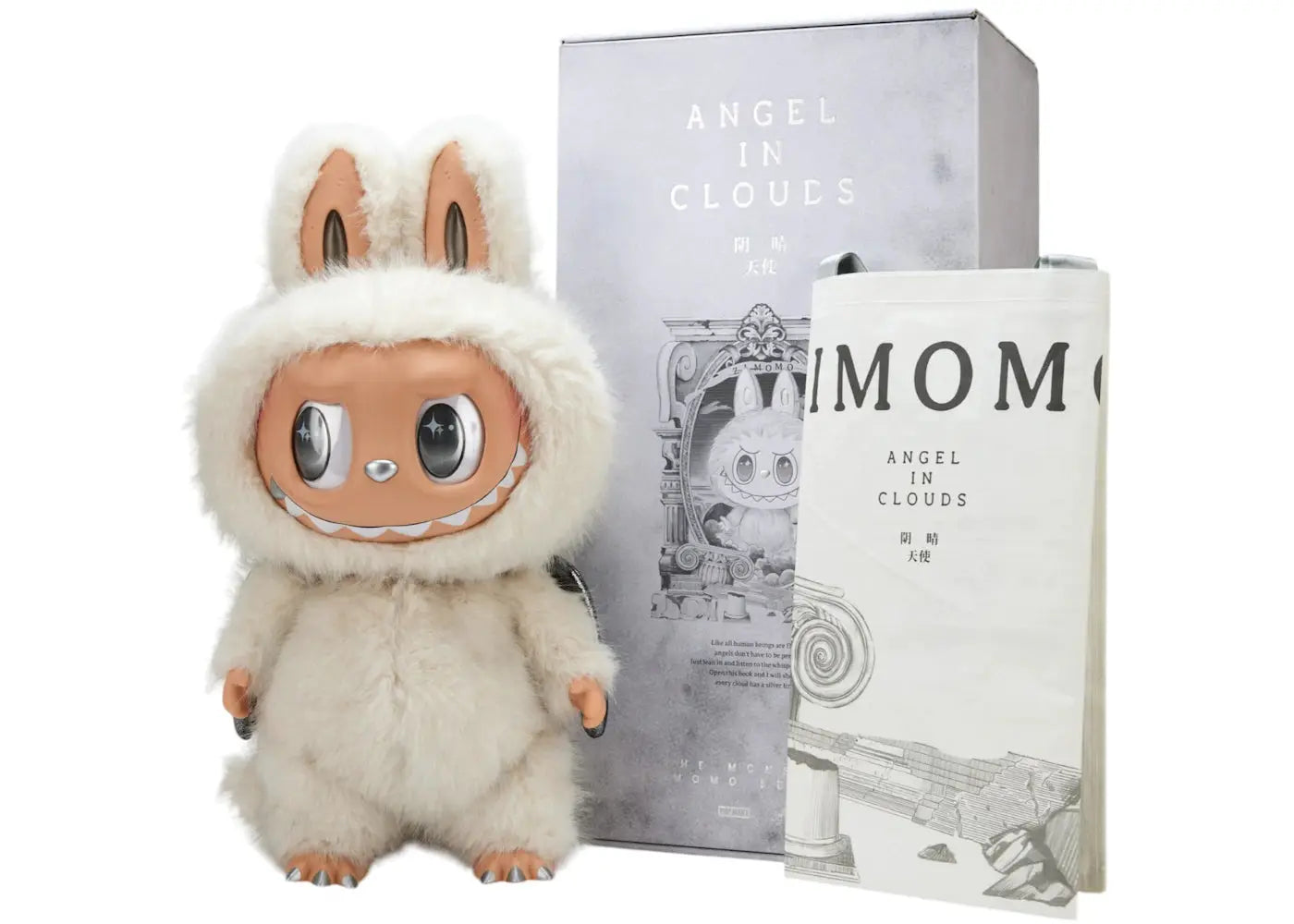 Pop Mart The Monsters Labubu Zimomo Angel in Clouds Figure + Tote Bag by Pop Mart
