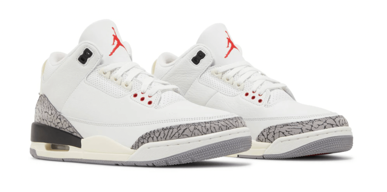 Jordan 3 Retro White Cement Reimagined sneakers, brand new, authentic, featuring iconic design and next day shipping.