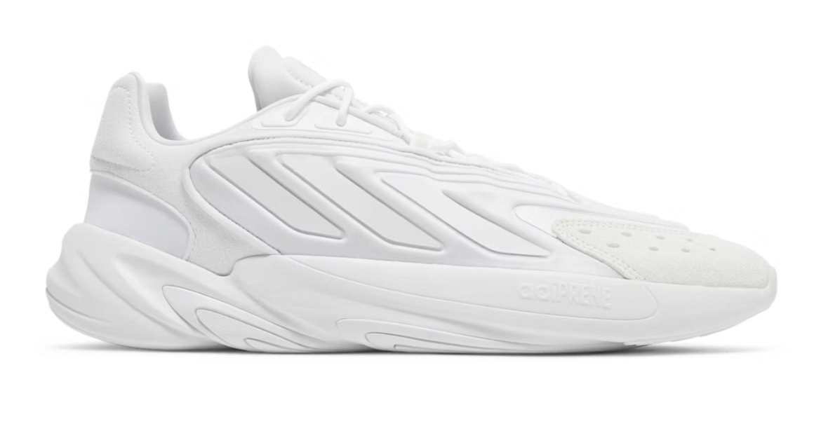 adidas Ozelia White Reflective sneakers featuring a clean, all-white design with modern aesthetics and comfortable fit.