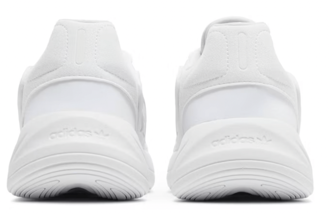 adidas Ozelia White Reflective sneakers back view featuring sleek design and authentic branding.