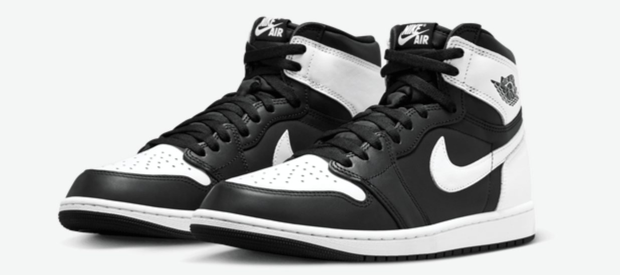 Jordan 1 Retro High OG Black White (GS) sneakers, brand new, 100% authentic, featuring classic black and white colorway.