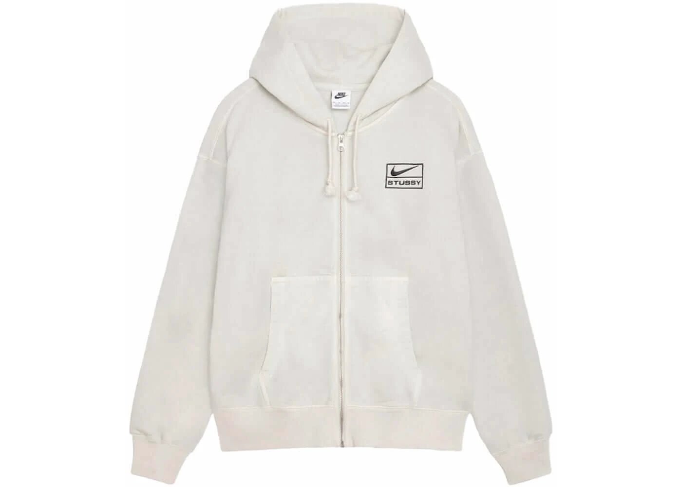 Stussy x Nike Pigment Dyed Fleece Zip Hoodie (SS24) Light Bone - BigBoiSneakers