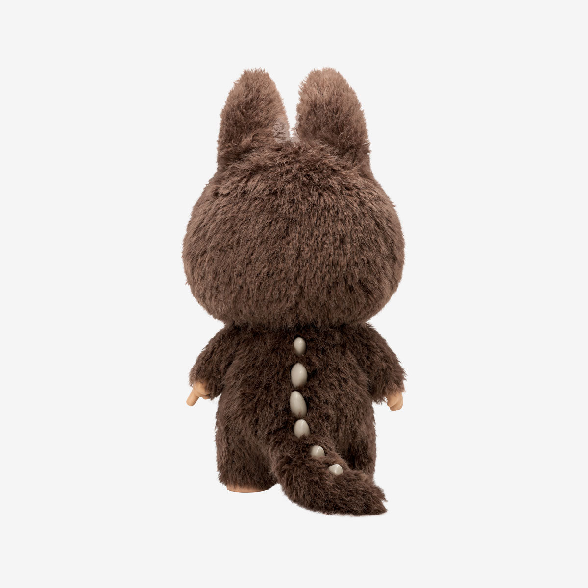 Back view of Pop Mart Labubu I Found You Vinyl Doll, featuring soft brown fur and cute monster details.