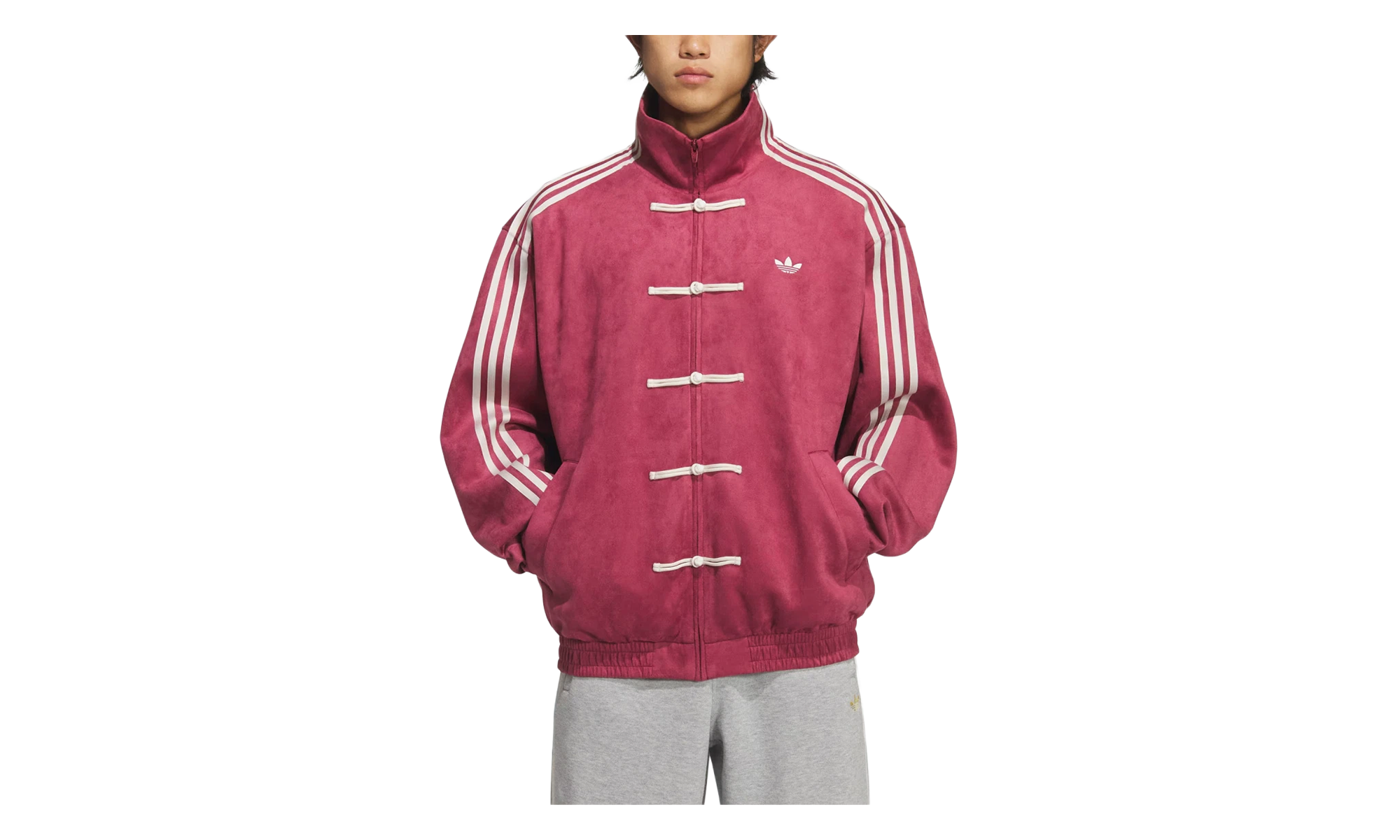 Adidas CTT Chinese Track Top 3.1 Gender Neutral Jacket Asian Sizing Collegiate Burgundy - BigBoiSneakers