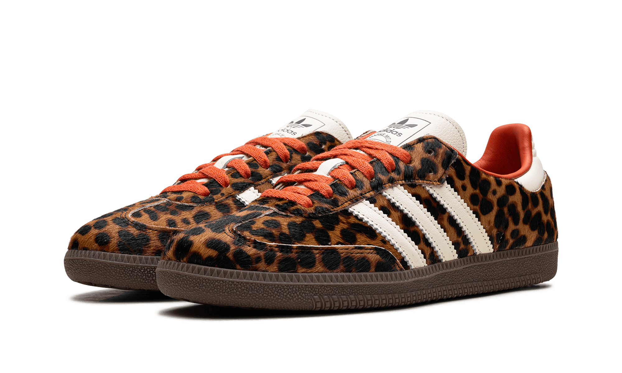 Adidas Samba OG Preloved Red Leopard Print Womens Sneakers Leather Upper Vintage Style Comfort - BigBoiSneakers