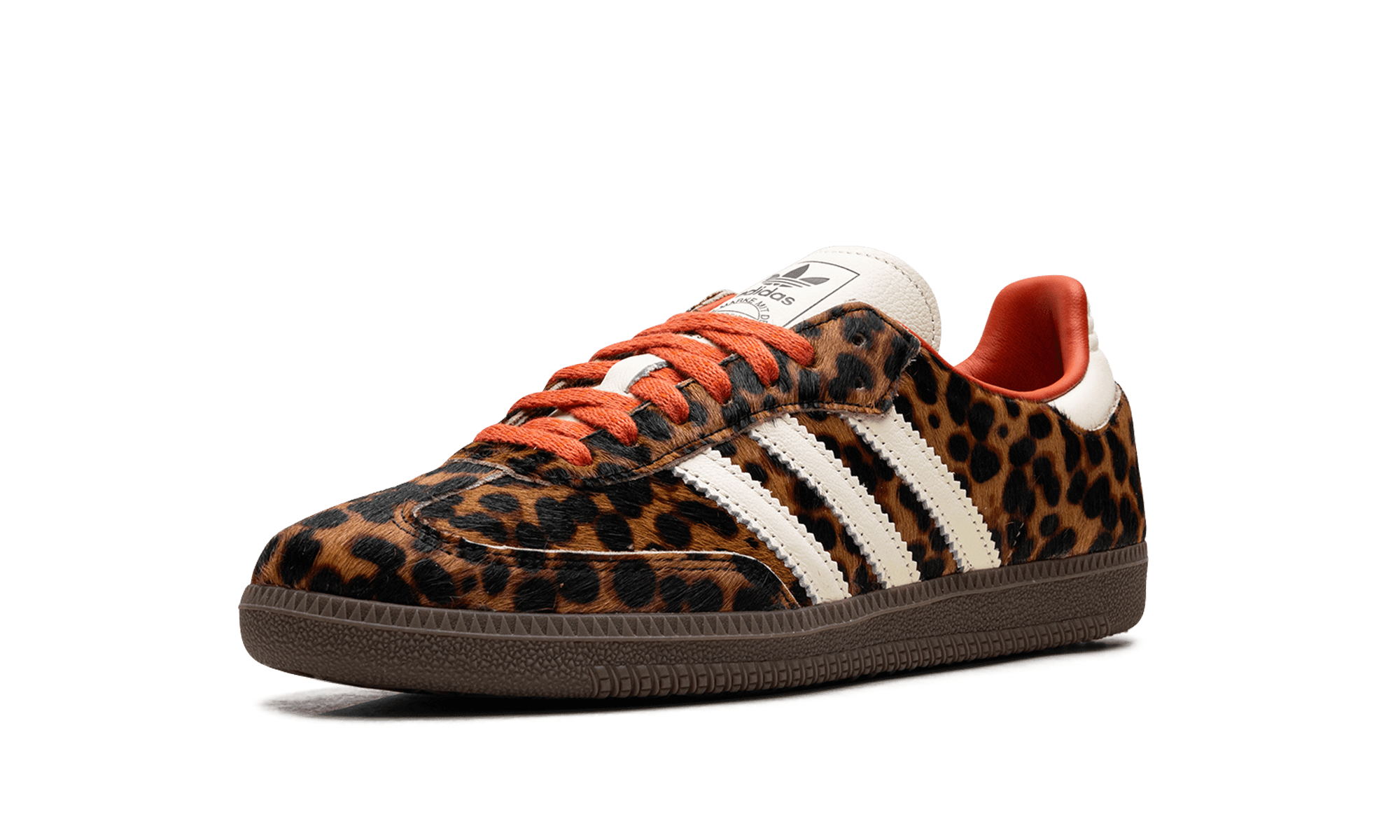 Adidas Samba OG Preloved Red Leopard Print Womens Sneakers Leather Upper Vintage Style Comfort - BigBoiSneakers