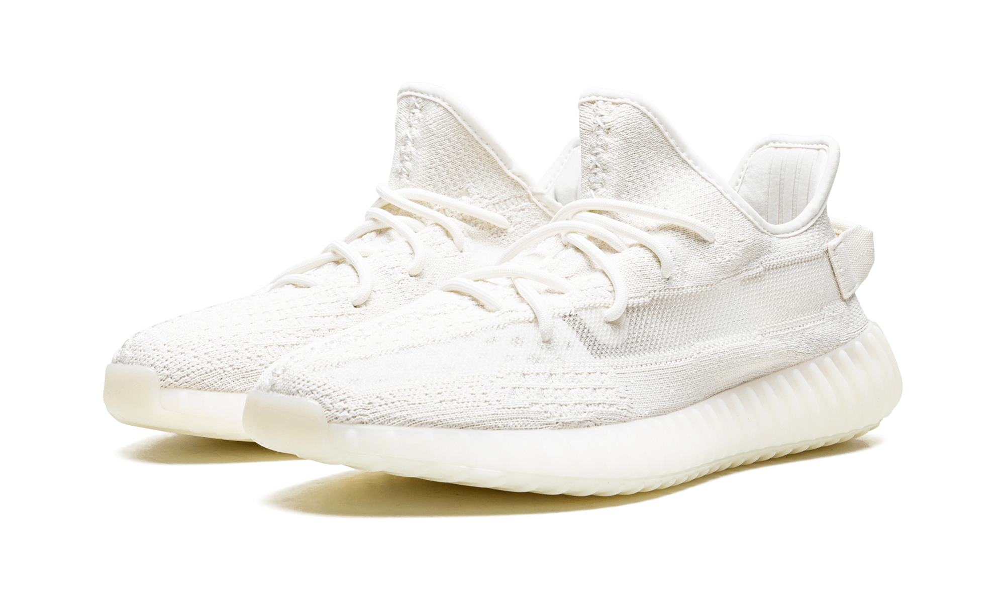 Adidas Yeezy Boost 350 V2 Bone Primeknit Upper Mesh Side Stripes Canvas Heel Tabs Semi Translucent Sole Boost Technology - BigBoiSneakers