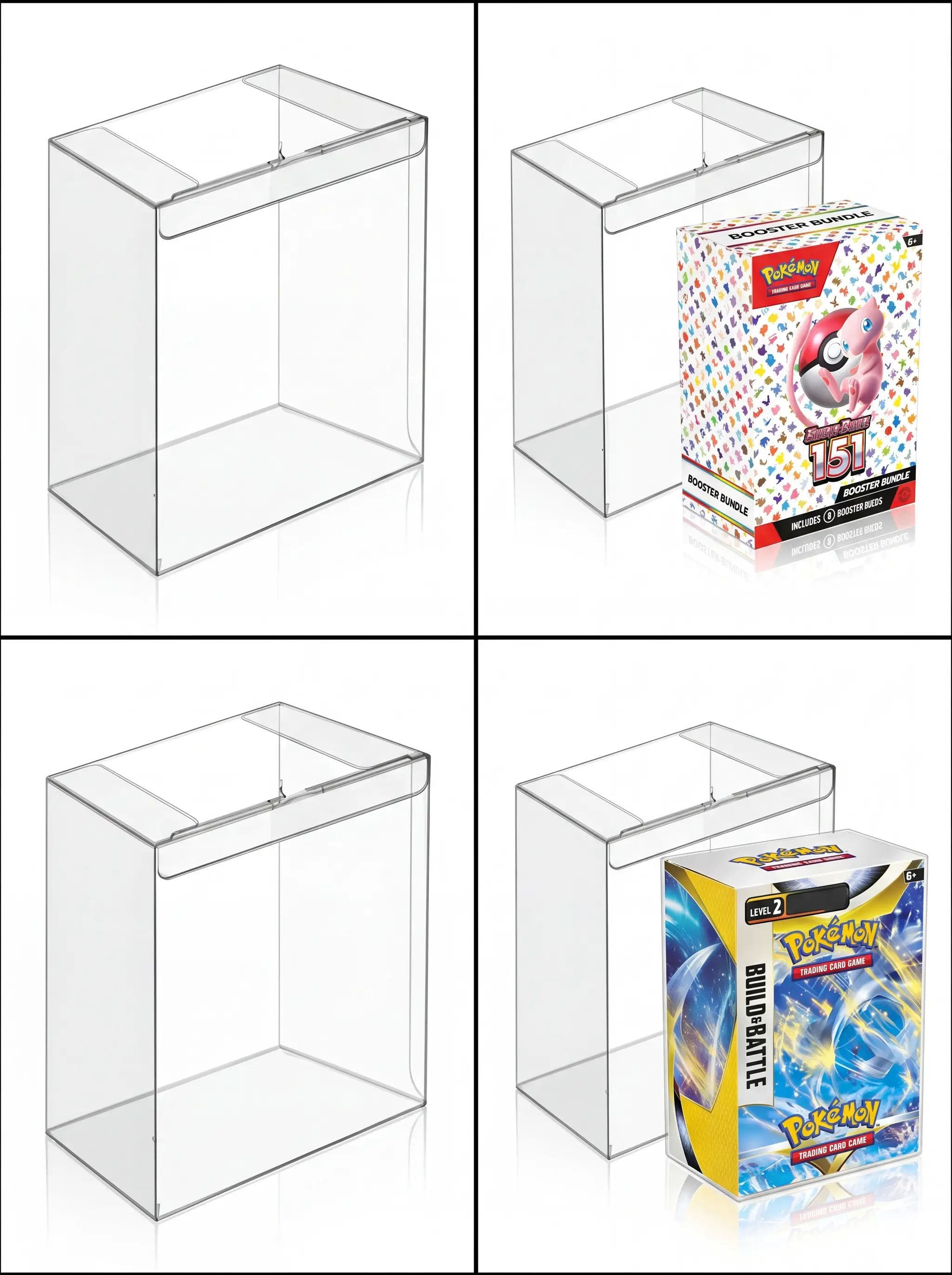 Plastic Protector Case for Booster Bundle(6-Booster Pack) 0.45mm Thick Foldable Clear Display Box by Pokemon