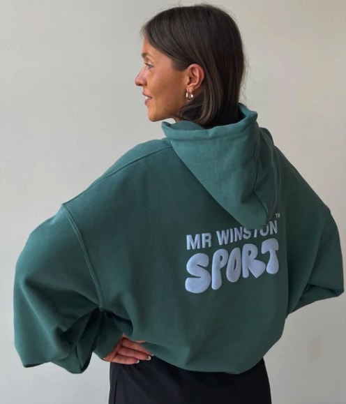 Mr Winston Puff Hoodie Forest Green