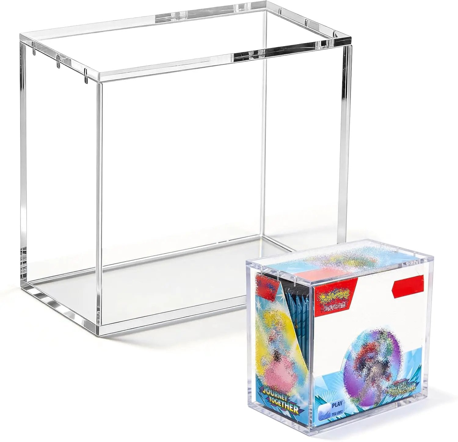 Acrylic Case Magnetic Protective Box for Booster Box, Transparent Stackable Plastic Boxes with Magnetic Closure - Dustproof Storage Display Case Display Case by Pokemon
