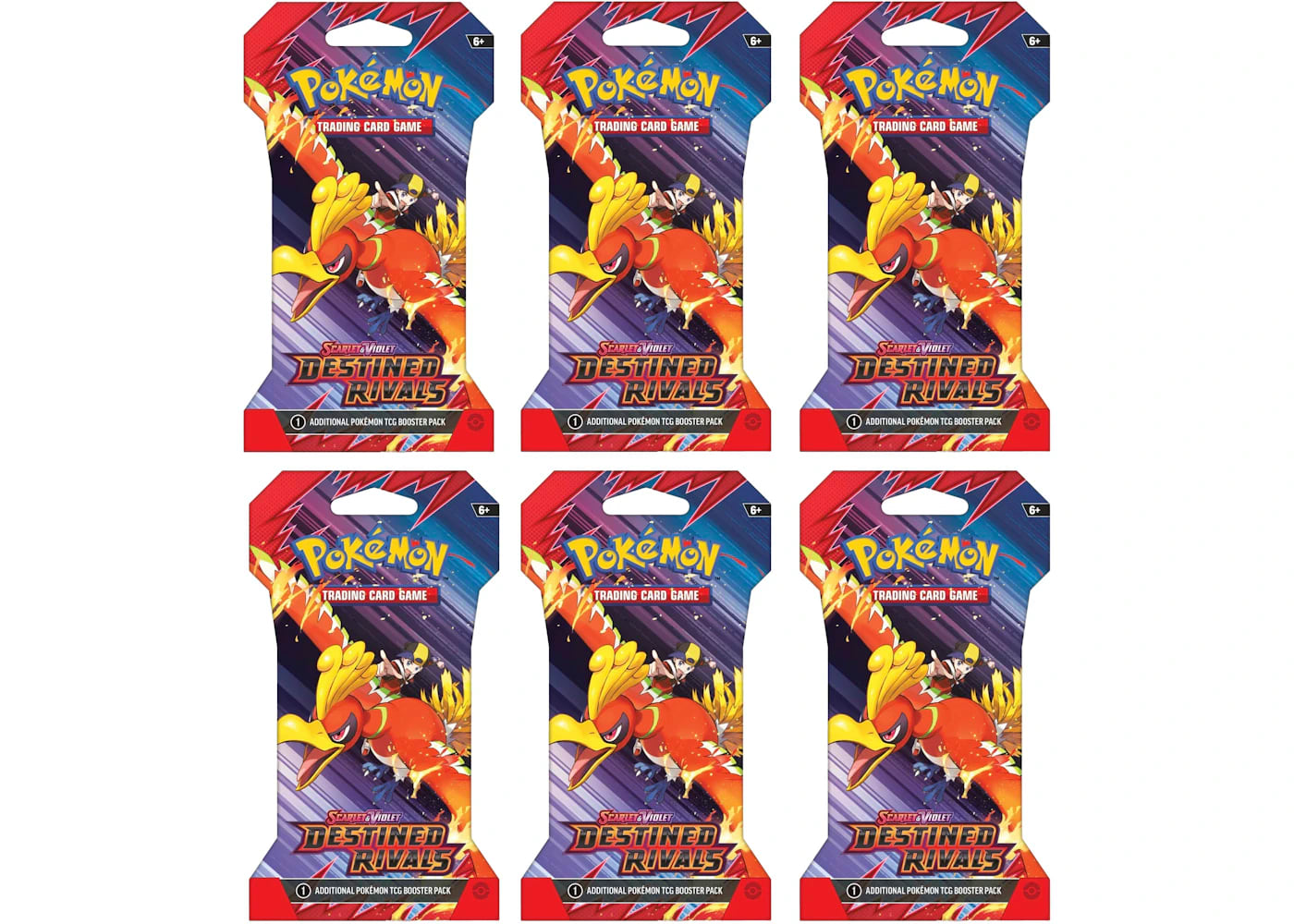 Pokemon Destined Rivals Booster Pack 6x Lot (Artwork May Vary) 2025 Pokémon Scarlet & Violet - BigBoiSneakers