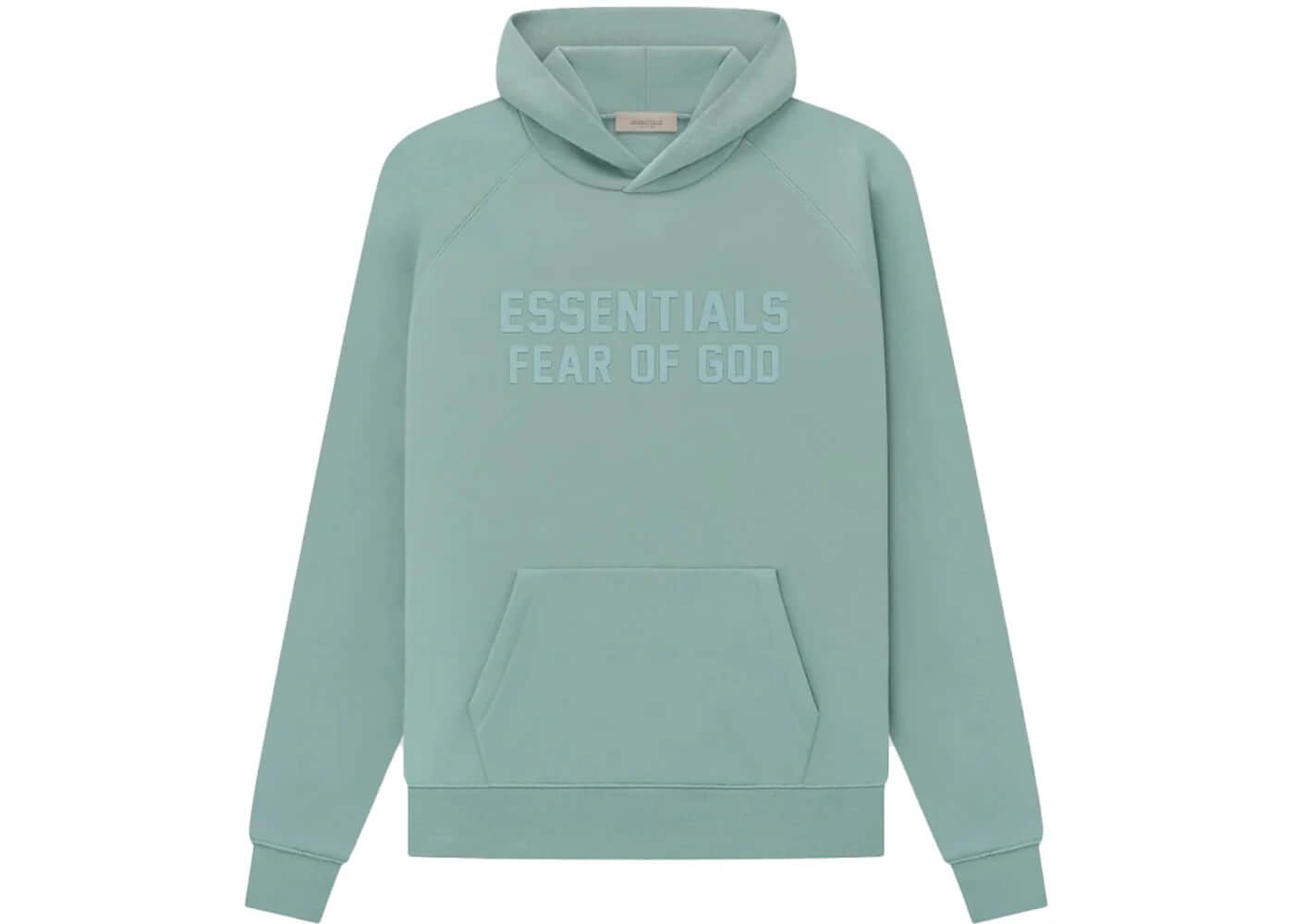 Fear of God Essentials Hoodie in Sycamore color, featuring a front pocket and stylish minimalist design.