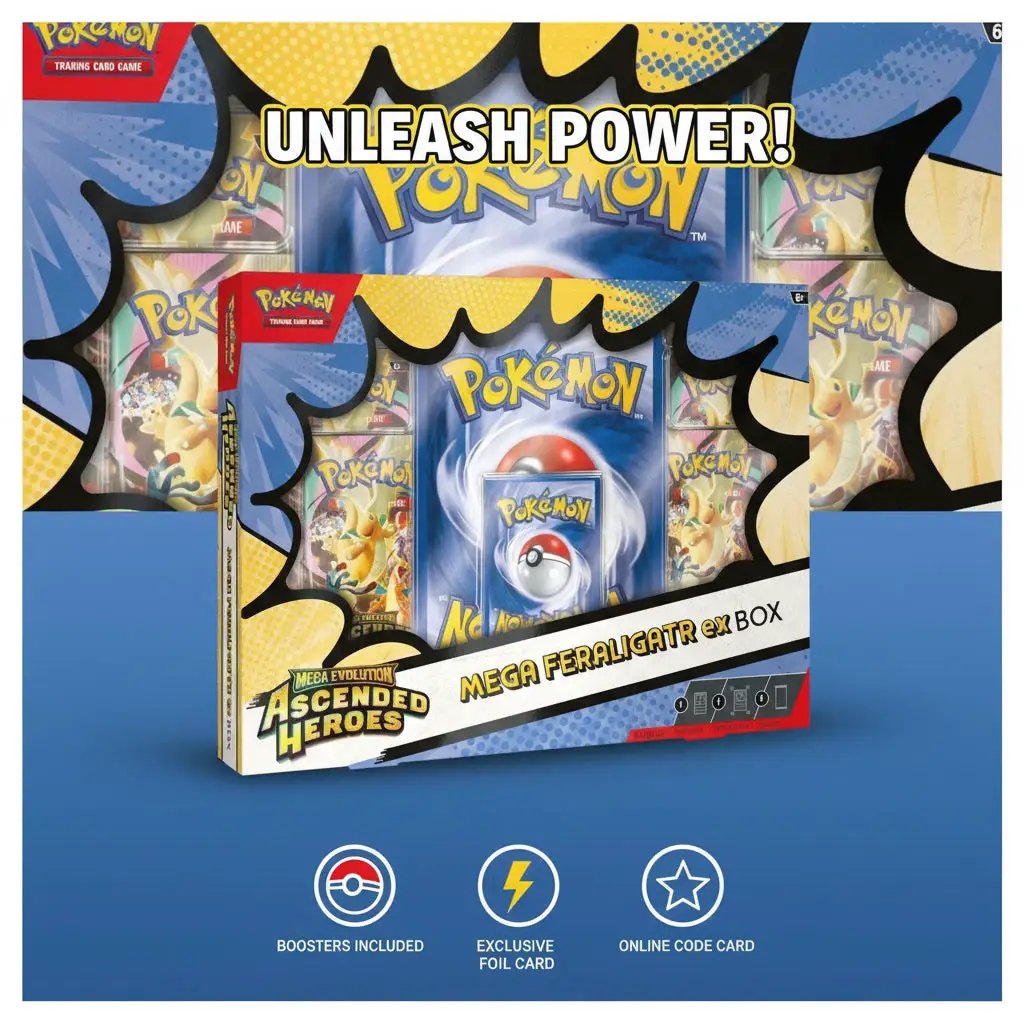 2026 Pokémon Mega Evolution Ascended Heroes Mega Feraligatr ex Box by Pokemon