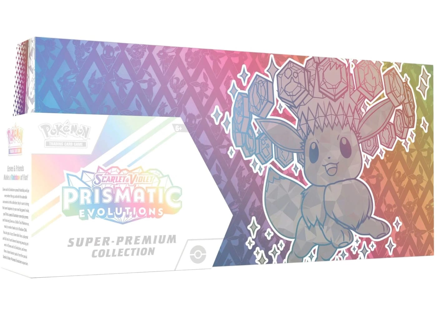 Pokémon Scarlet & Violet Prismatic Evolutions Super Premium Collection featuring Eevee design.